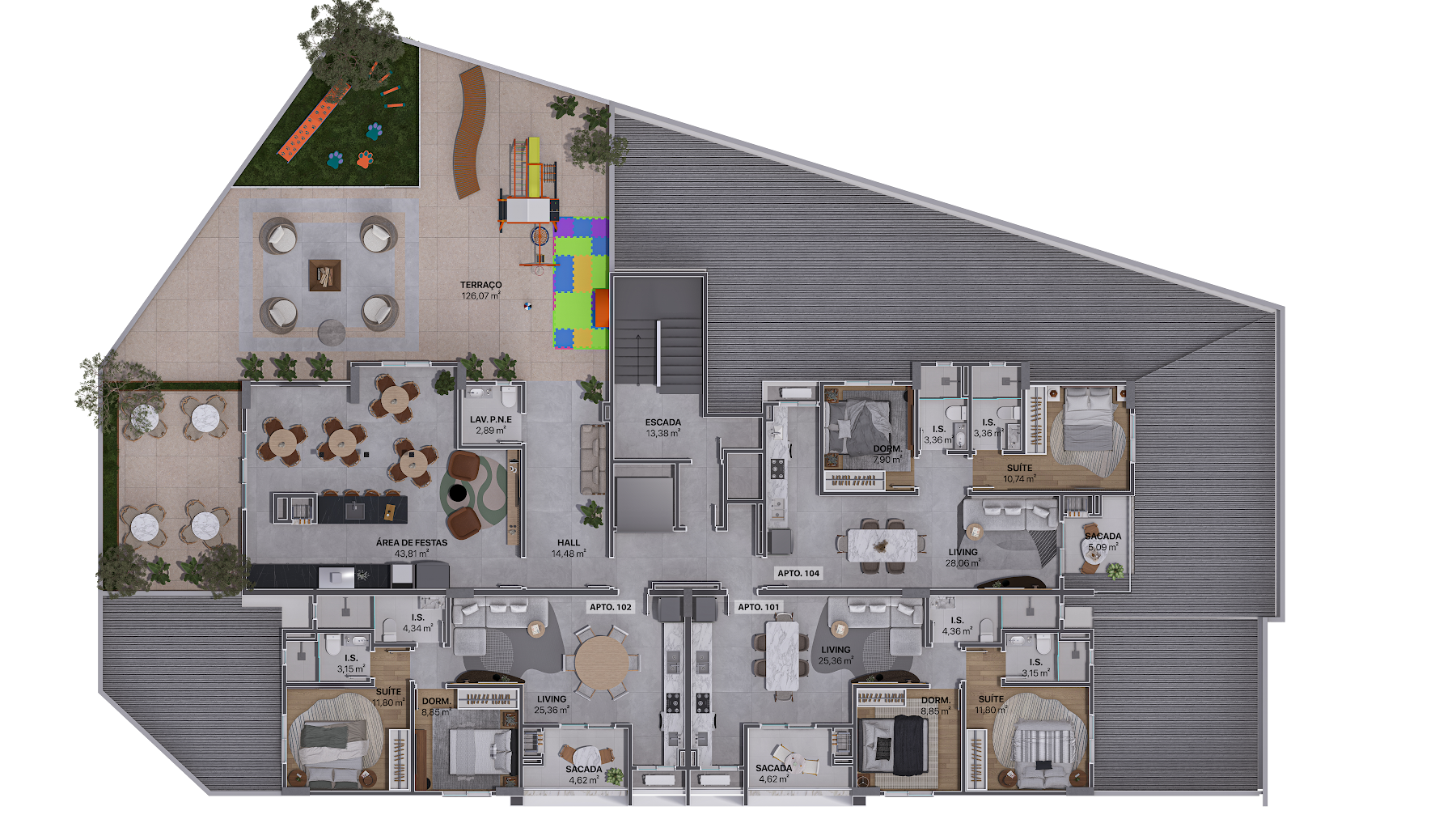 Implantação humanizada do VÉRTICE Residence